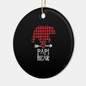 Papi Beer Kerstmis Pajama Red Pset Buffalo Famil Keramisch Ornament (Links)