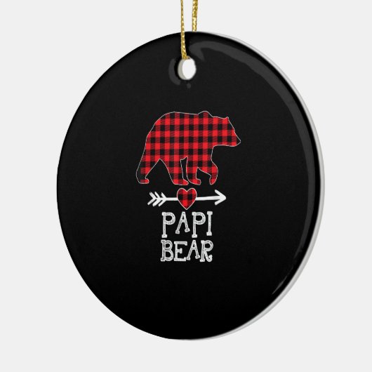 Papi Beer Kerstmis Pajama Red Pset Buffalo Famil Keramisch Ornament (Links)