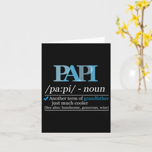 Papi Grappige Opa Papa Vaders Dag Kerstmis Kaart (Gele Bloem)