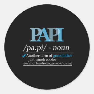 Papi Grappige Opa Papa Vaders Dag Kerstmis Ronde Sticker