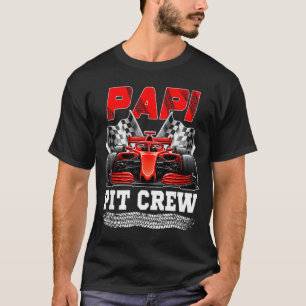Papi pitcrew racende familie raceauto verjaardagsj t-shirt