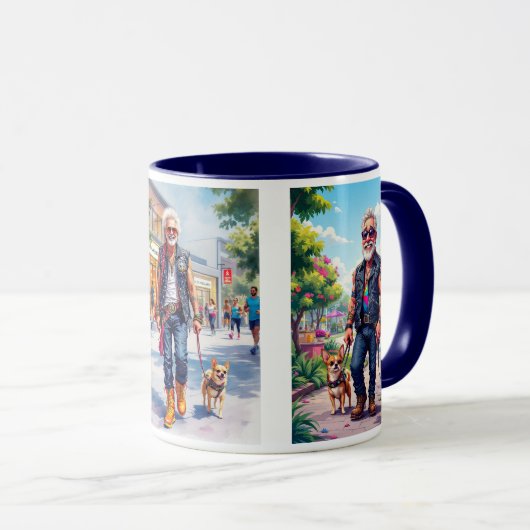 Papi rocker Cool promoot zijn hond rustig. Mok (Voorkant rechts)