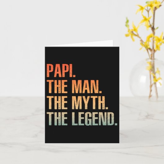 Papi voor mannen Papa Opa Man Mythe Legende Vaderd Kaart (Gele Bloem)