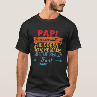 Papi weet alles wat opa's dag van dag tot dag heef t-shirt