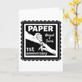 Papier 1e trouwdag traditioneel kaart (Gele Bloem)