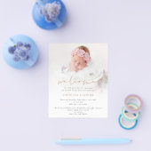 PAPIER 2 foto's Overlay Gold Welkomstgeboorte Flyer (Enkel)