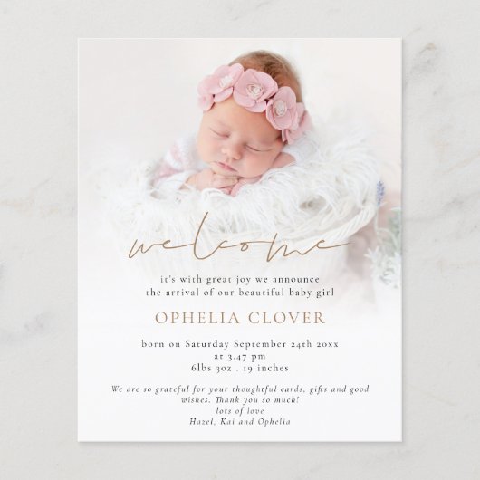 PAPIER 2 foto's Overlay Gold Welkomstgeboorte Flyer (Voorkant)