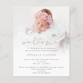 PAPIER 2 foto's Overlay Gold Welkomstgeboorte Flyer