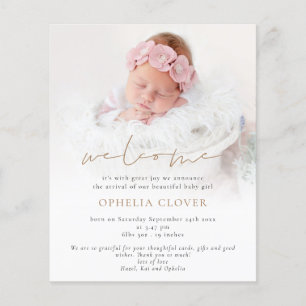 PAPIER 2 foto's Overlay Gold Welkomstgeboorte Flyer