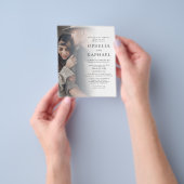 PAPIER 2 foto's QR-code Boheemse bruiloft uitnodig Flyer (Hand)