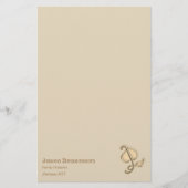 Papier - 3D bruin leder met naam (Voorkant)