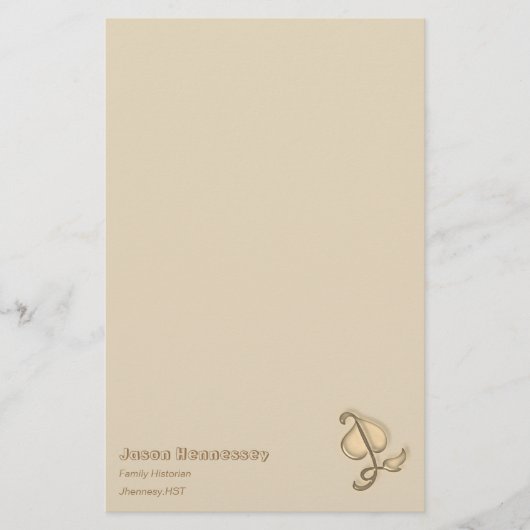 Papier - 3D bruin leder met naam (Voorkant)