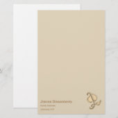 Papier - 3D bruin leder met naam (Voorkant / Achterkant)