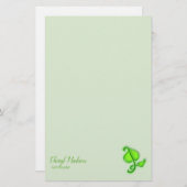 Papier - 3D Groen leder met naam (Voorkant / Achterkant)