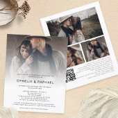 PAPIER 4 foto's Overlay QR Code Bohemian bruiloft Flyer