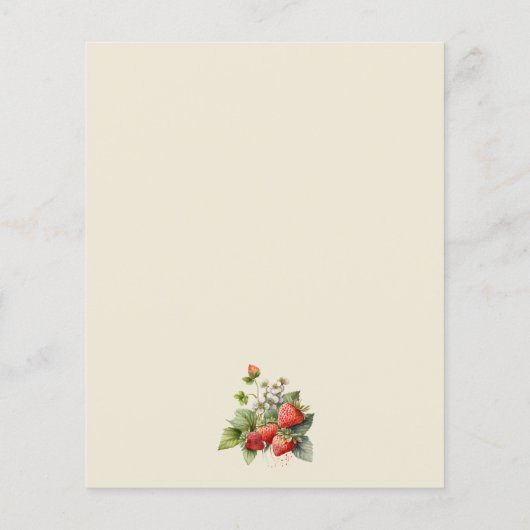 PAPIER | Aardbeien Afternoon Tea Vrijgezellenfeest Flyer (Achterkant)