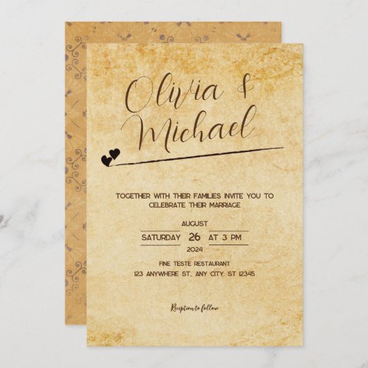  papier ambacht bruiloft kaart (Voorkant / Achterkant)