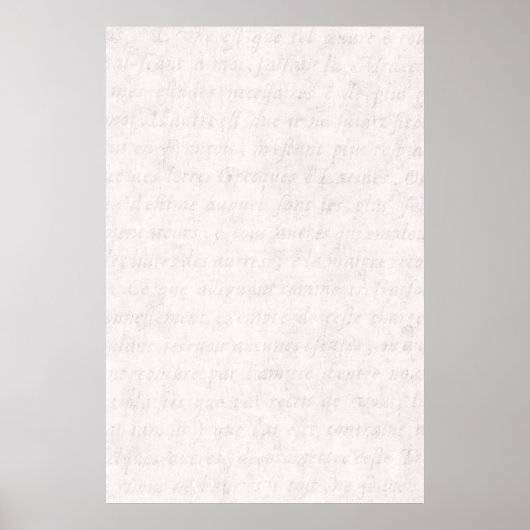 papier Antiek Frans schrijven Blank Poster (Voorkant)