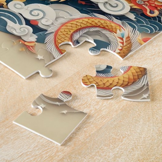Papier Art Jaar van Dragon Legpuzzel (Zijkant)