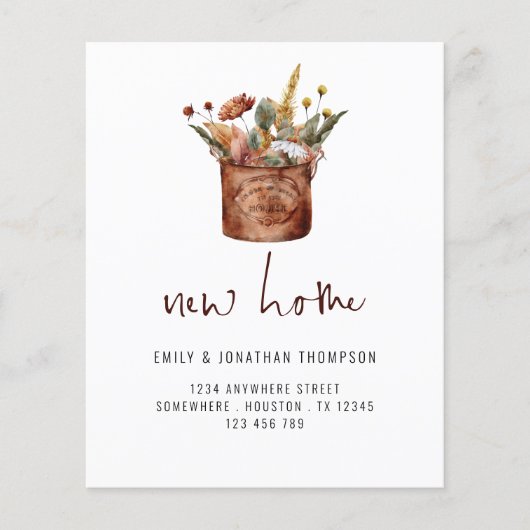 PAPIER | Autumnal Wild Flowers New Home Address Flyer (Voorkant)