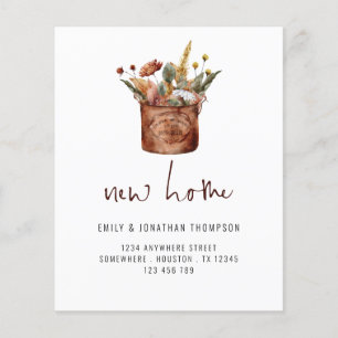 PAPIER   Autumnal Wild Flowers New Home Address Flyer