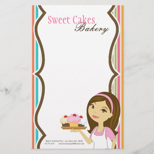 Papier - bakkerij Brunette Baker Cakes Baker (Voorkant)