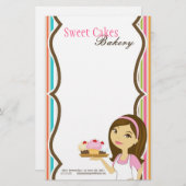 Papier - bakkerij Brunette Baker Cakes Baker (Voorkant / Achterkant)