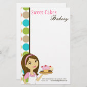 Papier - bakkerij Brunette Baker Cakes Baker (Voorkant / Achterkant)