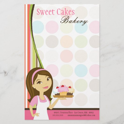 Papier - bakkerij Brunette Baker Cakes Baker (Voorkant)