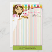 Papier - bakkerij Brunette Baker Cakes Baker (Voorkant / Achterkant)