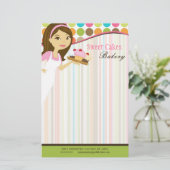 Papier - bakkerij Brunette Baker Cakes Baker (Staand voorkant)