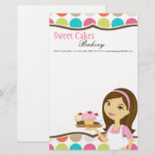 Papier - bakkerij Brunette Baker Cakes Baker (Voorkant / Achterkant)