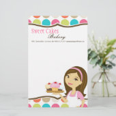 Papier - bakkerij Brunette Baker Cakes Baker (Staand voorkant)