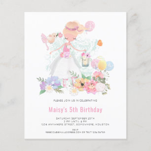 PAPIER   Ballerina Pink Girl 5th Birthday Invitati Flyer