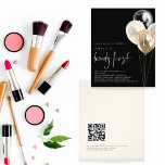 PAPIER-ballonnen Gold Ivory QR-code 21st zwart Flyer<br><div class="desc">PAPER Balloons Gold Ivory 21st Party QR Code Black Invite. Een voordelig PAPIER (geen kaart) alternatief ZONDER ENVELOPES bij KLEINERE grootte van 4, 5 x 5, 6 inch en tegen een budgetprijs. (Standaard A6-enveloppen zijn het dichtstbijzijnde formaat om te passen) Deze versie van deze uitnodiging is met partijen in gedachten...</div>