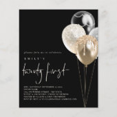 PAPIER-ballonnen Gold Ivory QR-code 21st zwart Flyer (Voorkant)