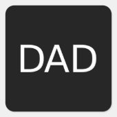 Papier Basic Witte Tekst op Zwart Vierkante Sticker (Voorkant)