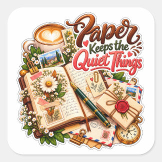 Papier Behoudt de Stille Dingen Vierkante Sticker