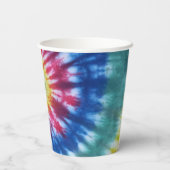 Papier beker Tie Dye Rainbow Kleuren (Achterkant)