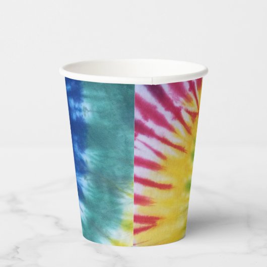 Papier beker Tie Dye Rainbow Kleuren (Rechts)