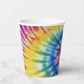Papier beker Tie Dye Rainbow Kleuren (Voorkant)