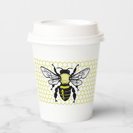 Papier bekertje voor bijen en honingraat papieren bekers (Voorkant)