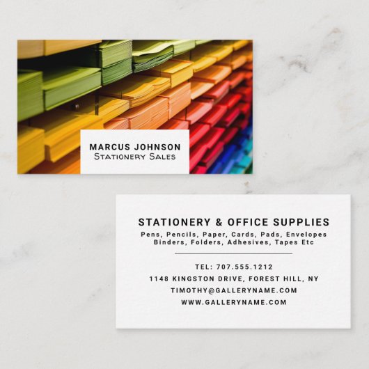 Papier, benodigdheden en kantoorbenodigdheden, pap visitekaartje (Voorkant / Achterkant)