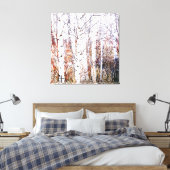 Papier berken boom bos hoge sleutel gestileerd canvas afdruk (Insitu (Slaapkamer))