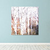 Papier berken boom bos hoge sleutel gestileerd canvas afdruk (Insitu (Houten vloer))