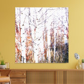 Papier berken boom bos hoge sleutel gestileerd canvas afdruk (Insitu (Woonkamer))