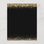 PAPIER | Black Gold Glitter 50th Party Invitation Flyer (Achterkant)