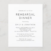 PAPIER| Black White Rehearsal Dinner Wedding Invit Flyer (Voorkant)
