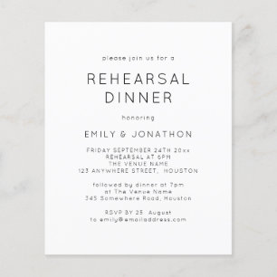PAPIER  Black White Rehearsal Dinner Wedding Invit Flyer