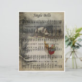 Papier Bladmuziek Kunst - Jingle Bells (Staand voorkant)